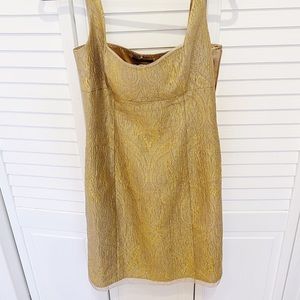 Elie Tahari Gold Baroque Metallic Dress